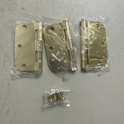 Signature Hardware 3-1/2" Rounded Steel Door Hinge With Plain Bearing-3 Pack -PB