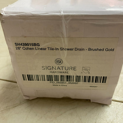 Signature Hardware 28" Cohen Linear Tile-in Shower Drain - Brushed Gold