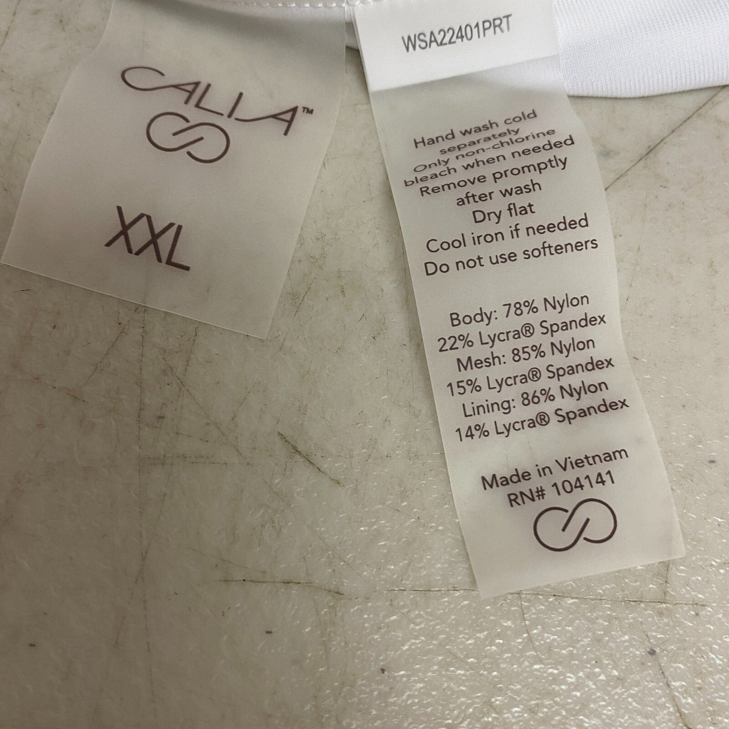 Calia Womens HR Twist Front Bottom Stripe White  Stylish Trendy WSA22401PRT