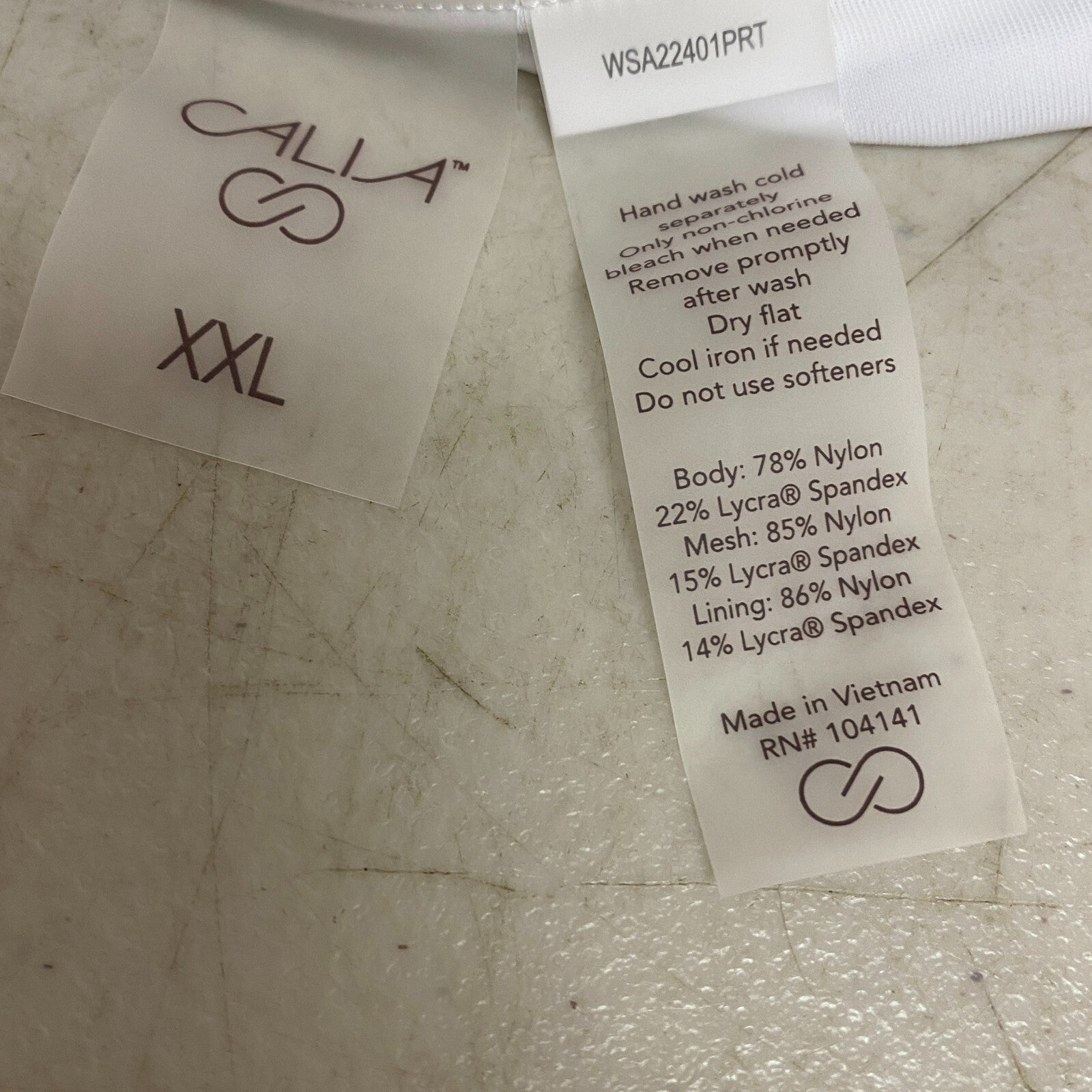 Calia Womens HR Twist Front Bottom Stripe White  Stylish Trendy WSA22401PRT