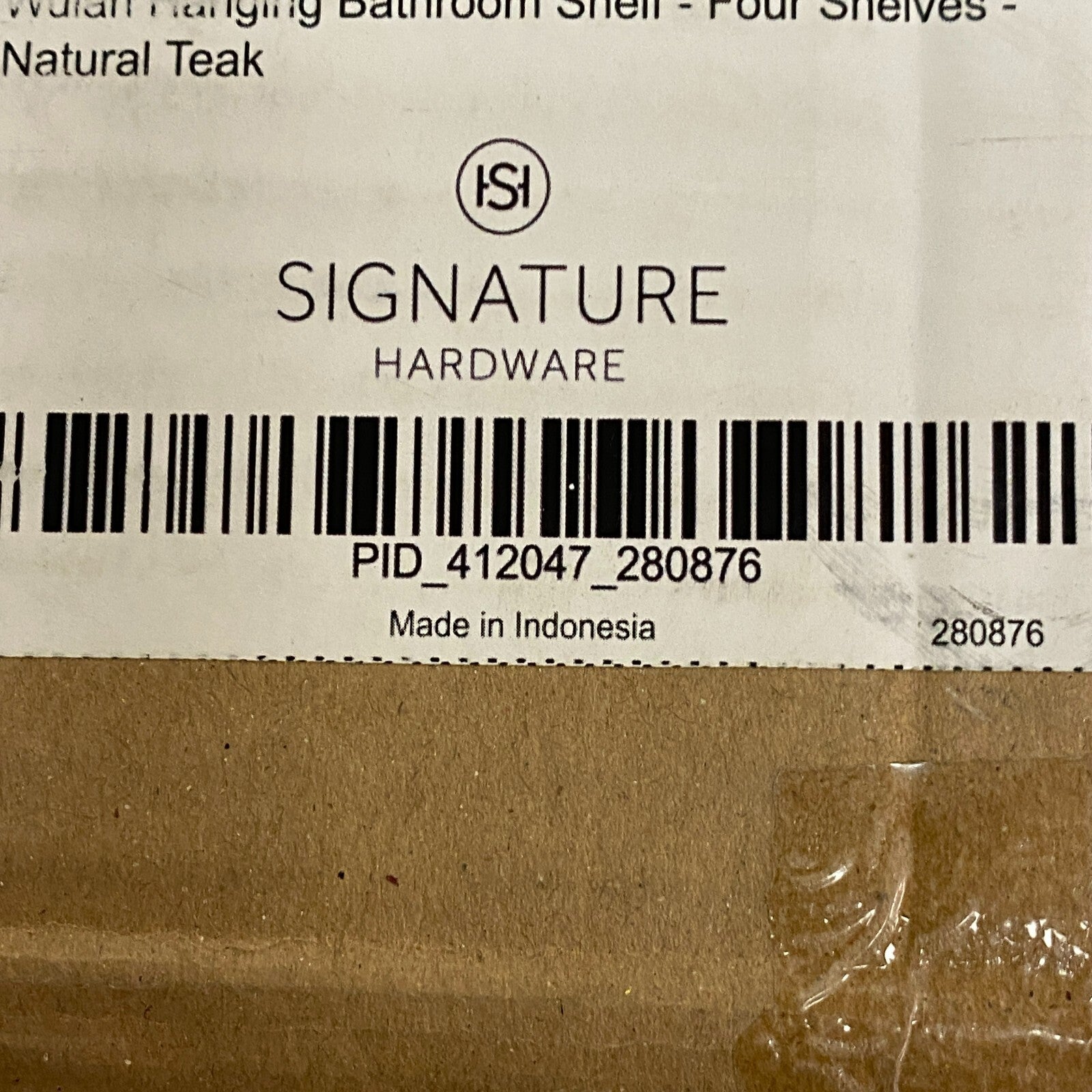 Signature Hardware Wulan Hanging Bathroom Shelf Four Tier Shelves Natural Teak