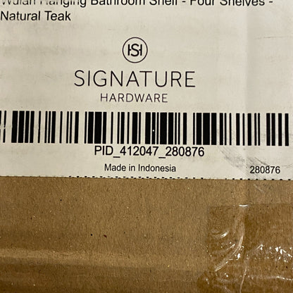 Signature Hardware Wulan Hanging Bathroom Shelf Four Tier Shelves Natural Teak