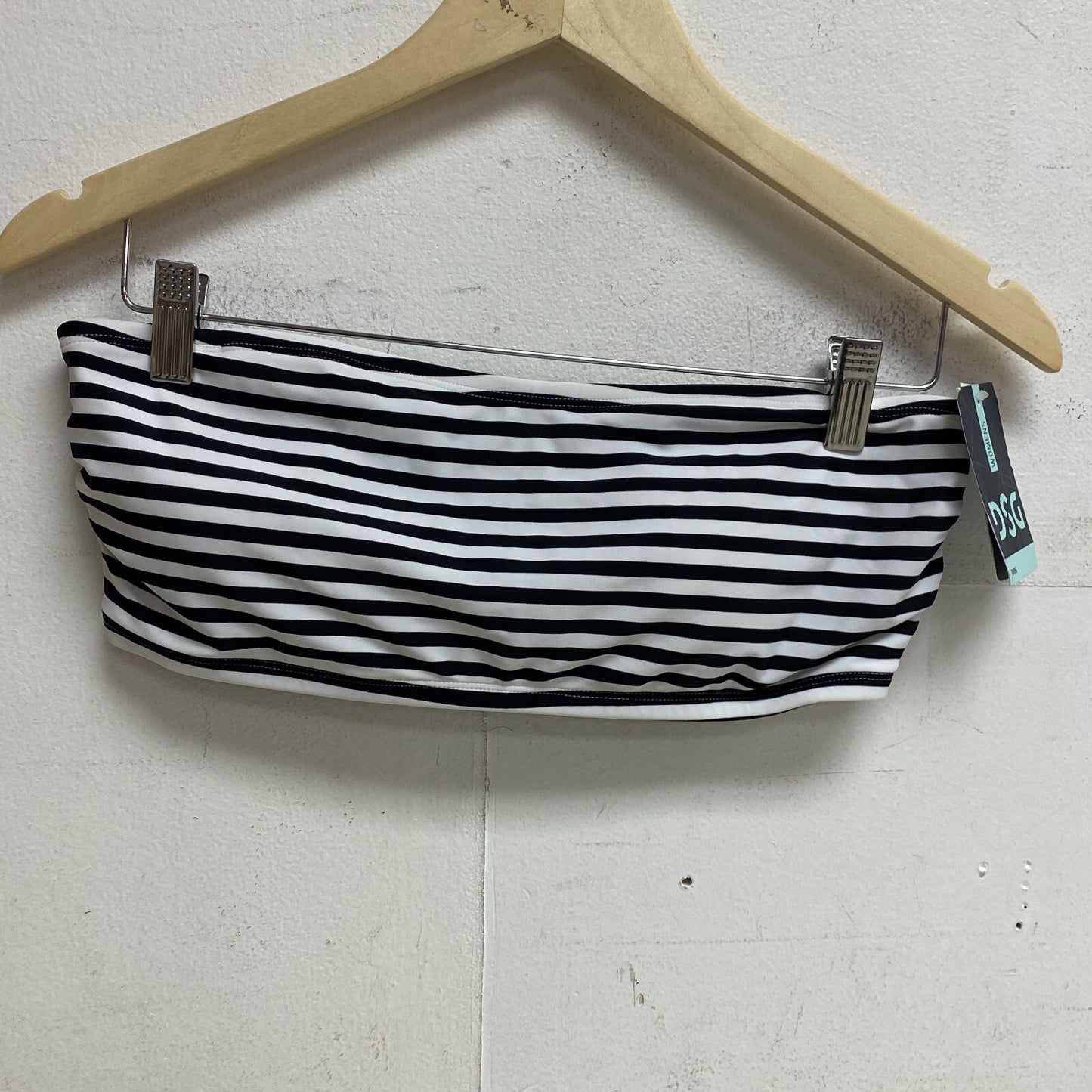 DSG Women's Bandeau Swim Top Even Stripe Black/White DSW2872PRT Brand New