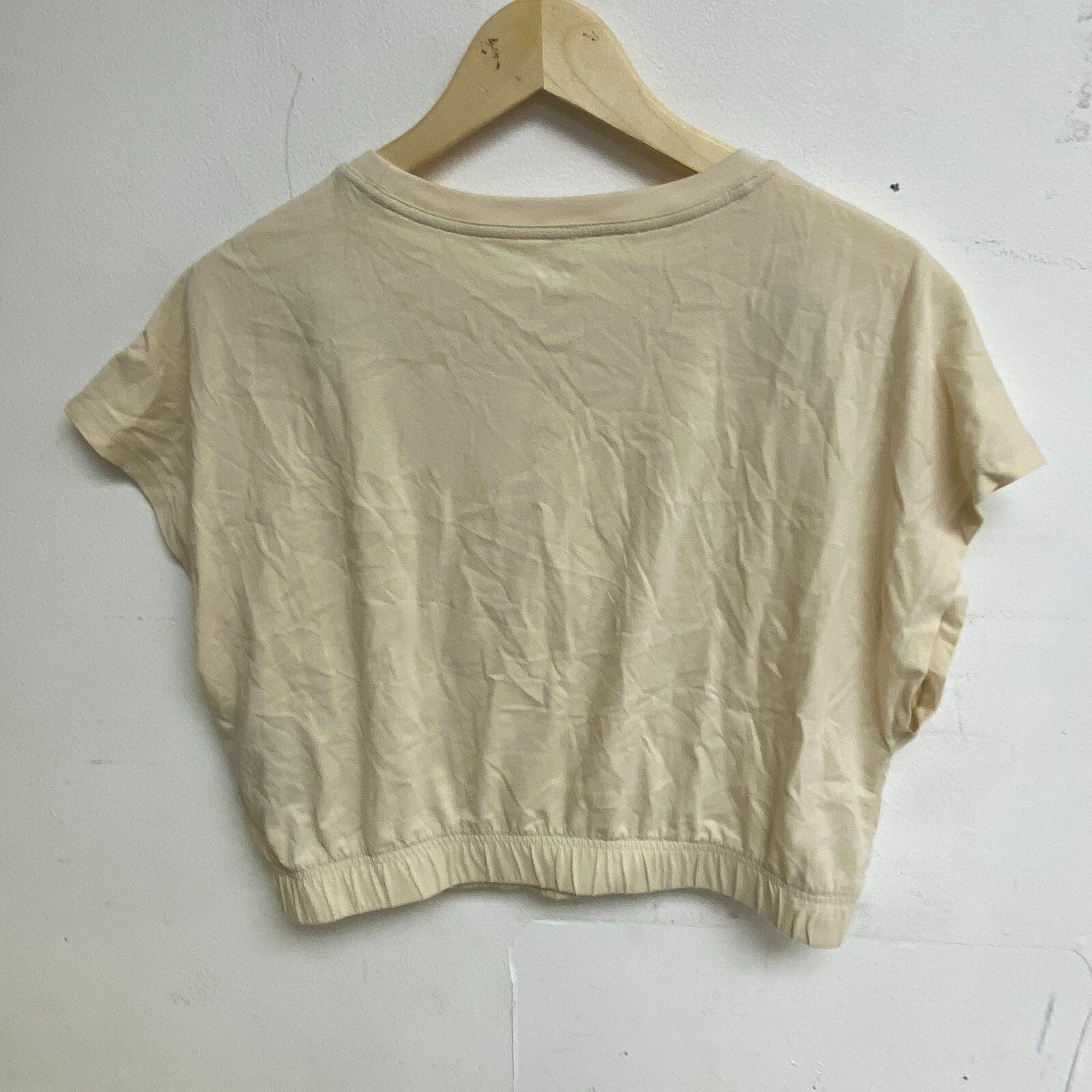 DSG Women's Everyday Cotton Cinched Hem Crop Tee Light Sand DAW12116 New