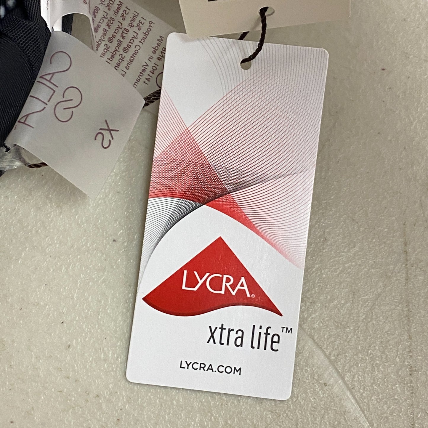 Calia Women's Strappy Racerback Bikini Top Deep Sea Dots Pure Black WSA23223PRT