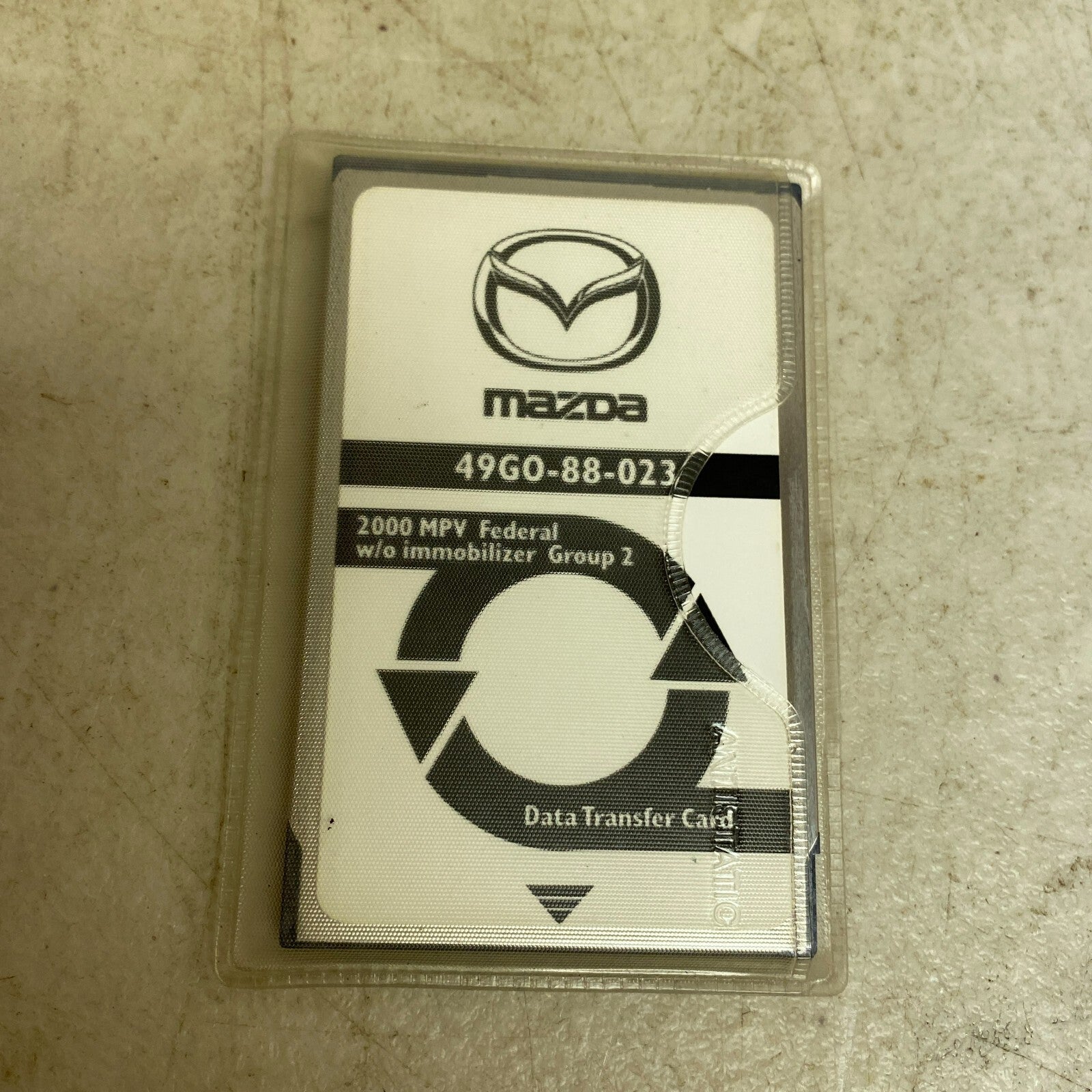 Mazda Data Transfer Card 2000 MPV Federal w/ immobilizer 1 & 2 49G0-88-024