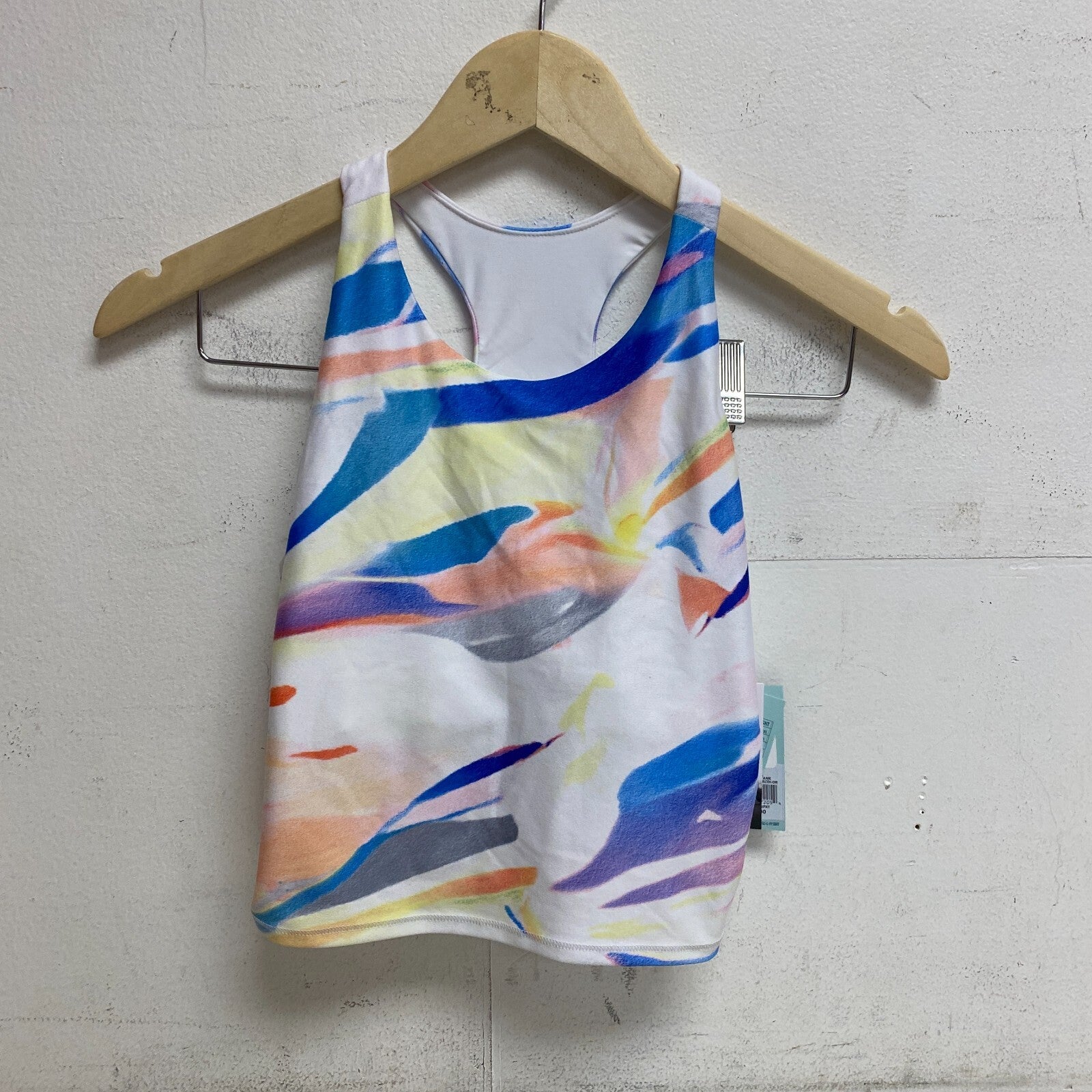 DSG Girls' Performance Shelf Bra Tank Swim Top Summer Watercolor DAG23712PRT