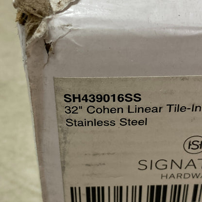 Signature Hardware 32" Cohen Linear Tile-In Shower Drain - Brushed Stainless S,,