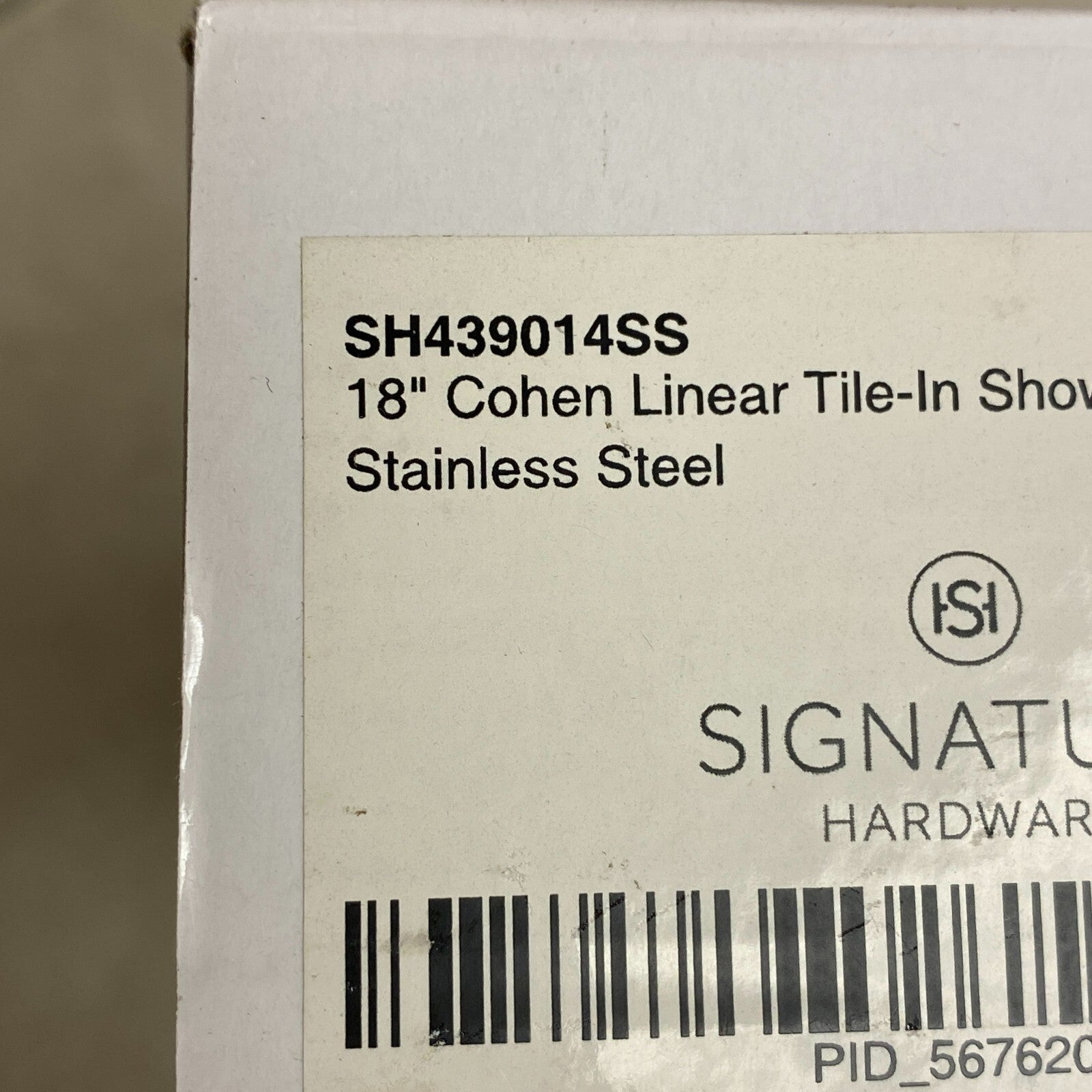 Signature Hardware 18" Cohen Linear Tile-In Shower Drain - Brushed Stainless,,,