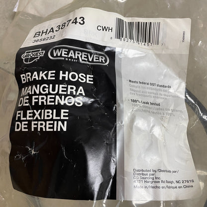 Carquest BHA38743 Brake Hydraulic Hose Black EPDM Rubber 20.25 ″