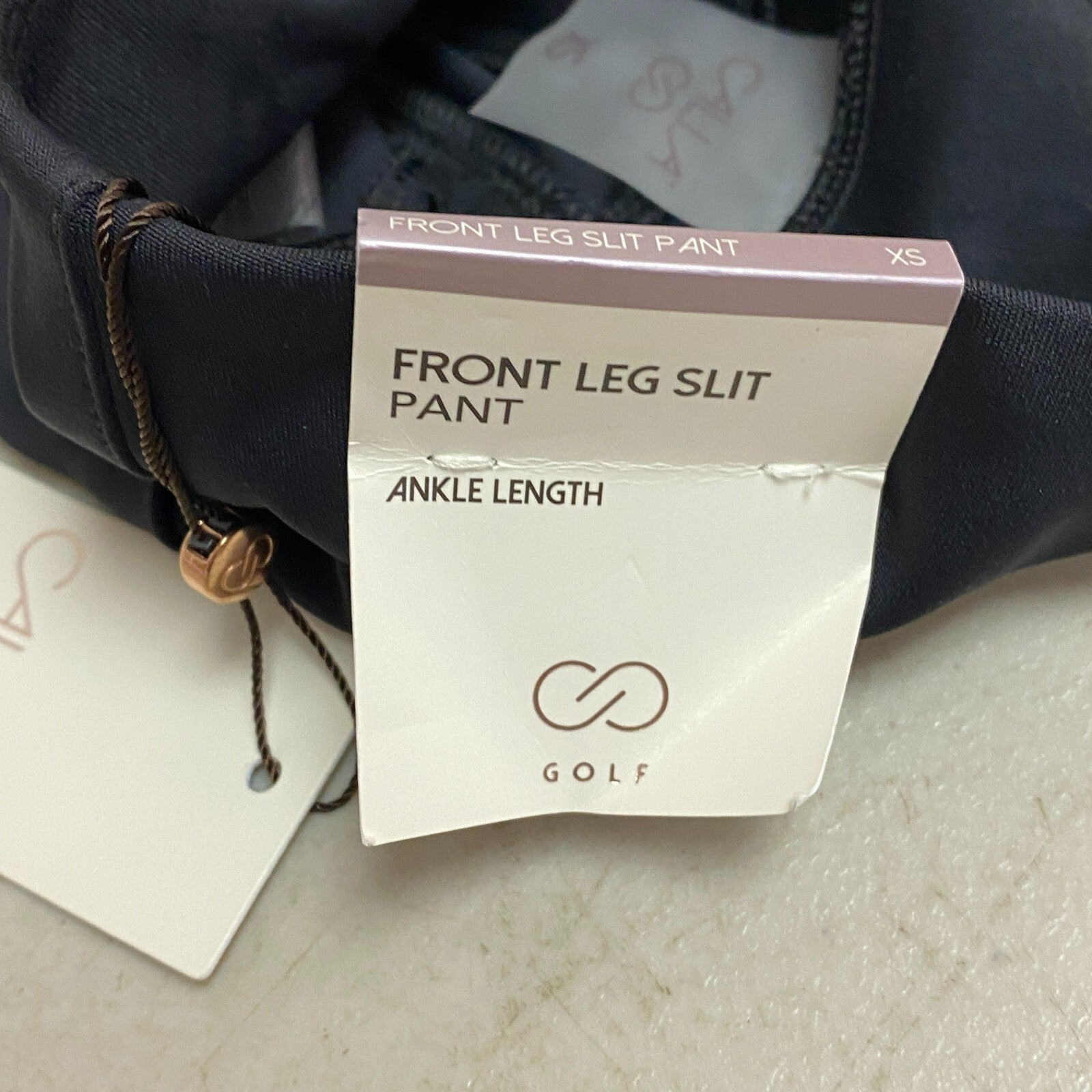 Calia Womens Front Leg Slit Pant Pure Black Ankle Solid Stylish WCG35001