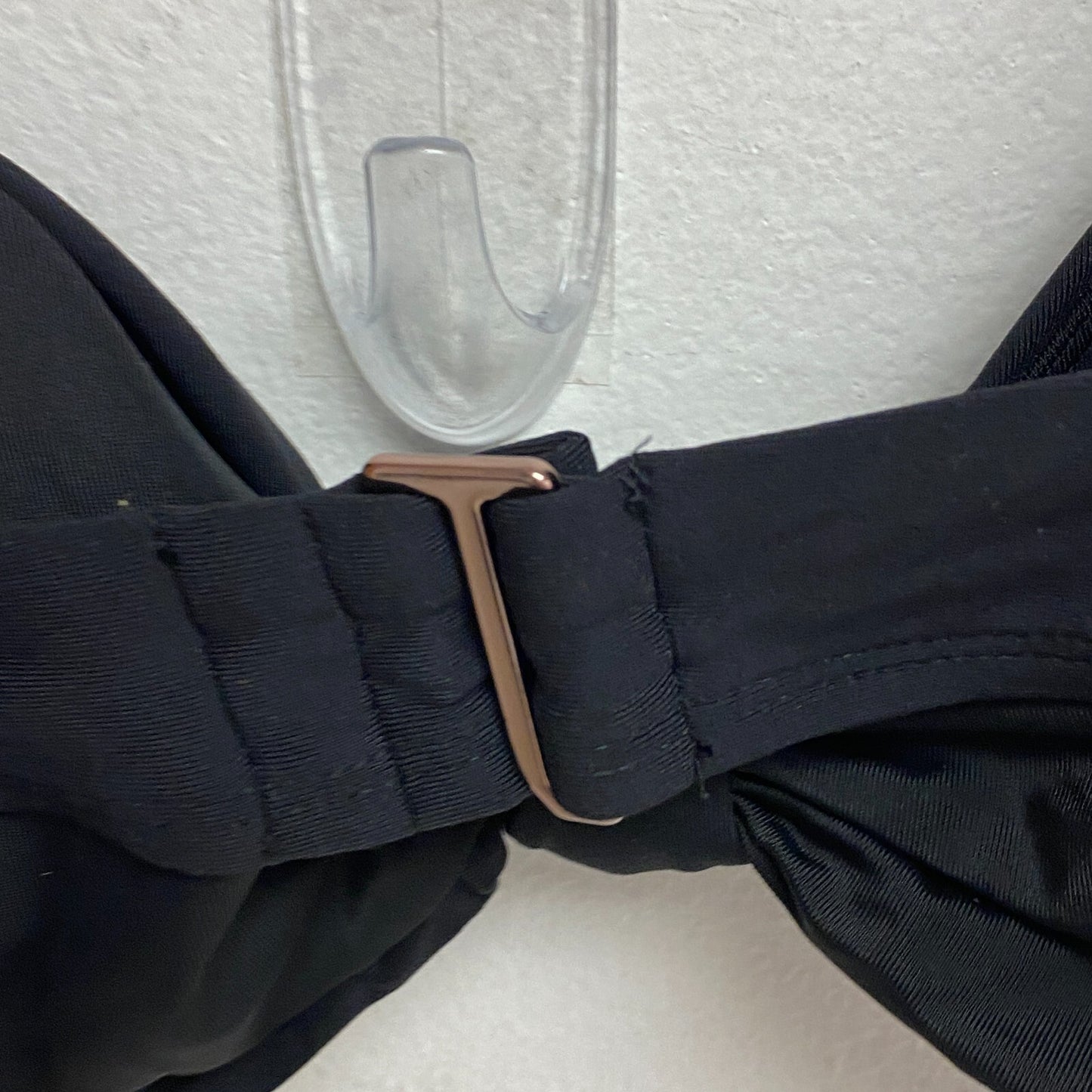 Calia Womens Swim Collection Racerback Knot Front Bikini Top Pure Black WSA23220