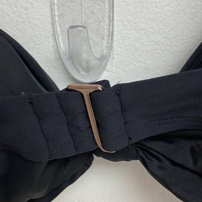 Calia Womens Swim Collection Racerback Knot Front Bikini Top Pure Black WSA23220