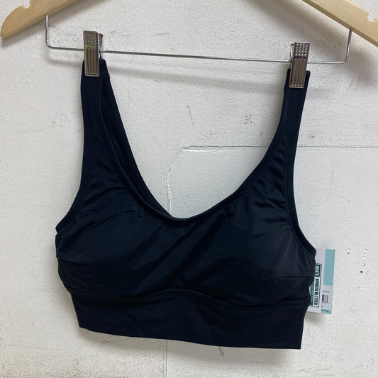 DSG Women's Long Line Scoop Neck Swim Bikini Top Pure Black DSW2786Z