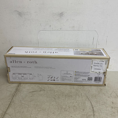 allen + roth Emeryson 4-Light Vanity Light Brushed Nickel Finish Clear Glass ...