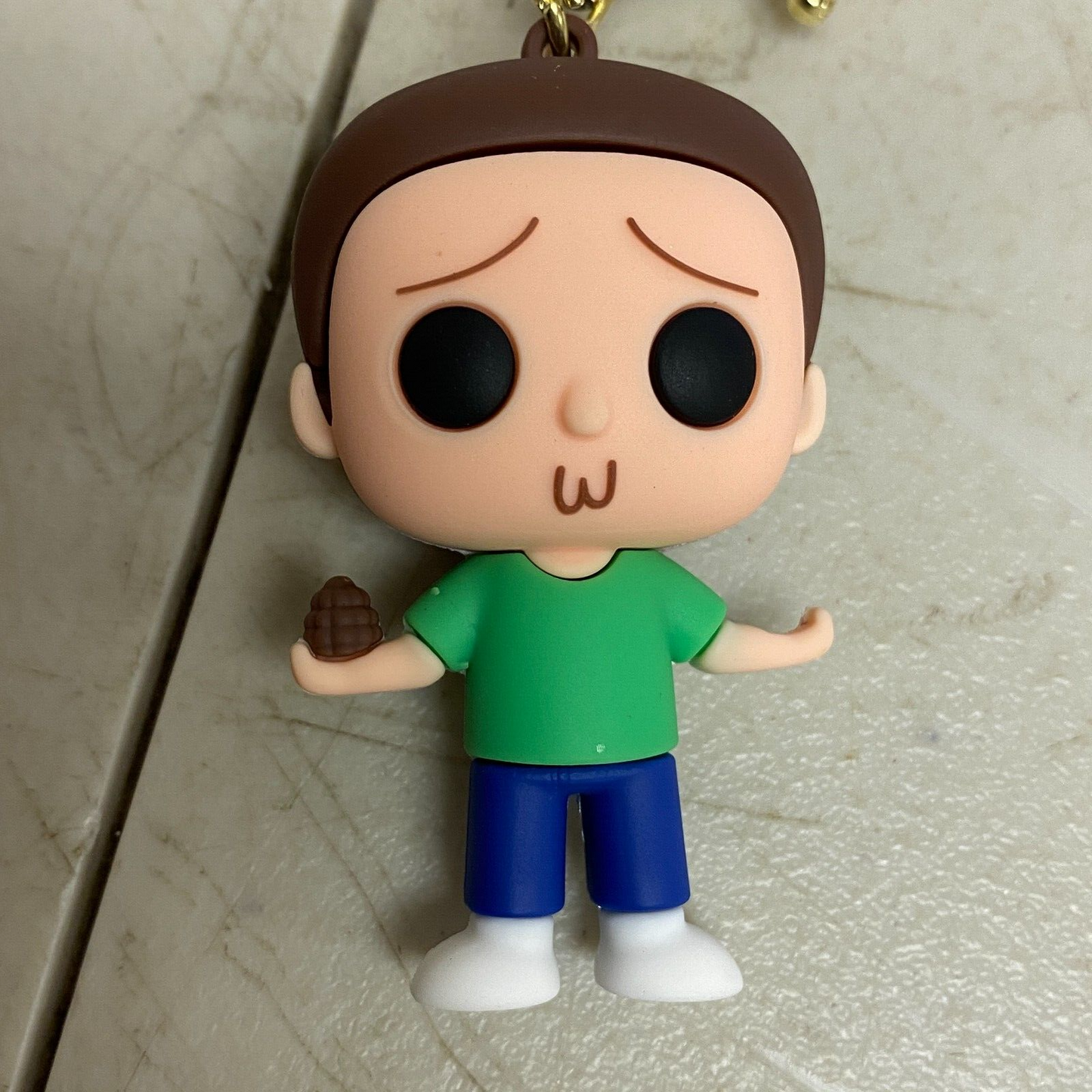 New Assorted Silicone Rick and Morty Keychain  with Morty Green Shirt accessory