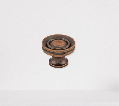 Signature Hardware Button Faced Knob 1 1/4 inch Antique Copper