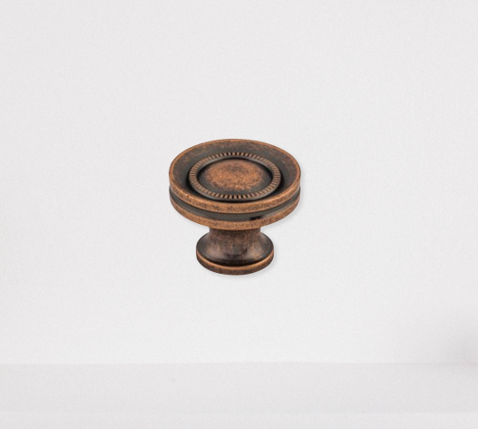 Signature Hardware Button Faced Knob 1 1/4 inch Antique Copper