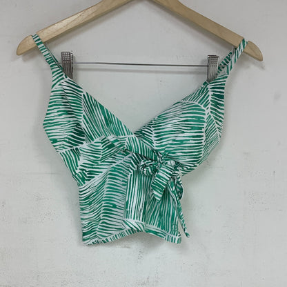 Calia Womenâs Tie-Front Tankini Palm Green Medium Support Swim Top WSA22302PRT