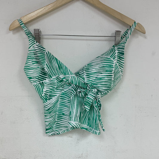 Calia Womenâs Tie-Front Tankini Palm Green Medium Support Swim Top WSA22302PRT