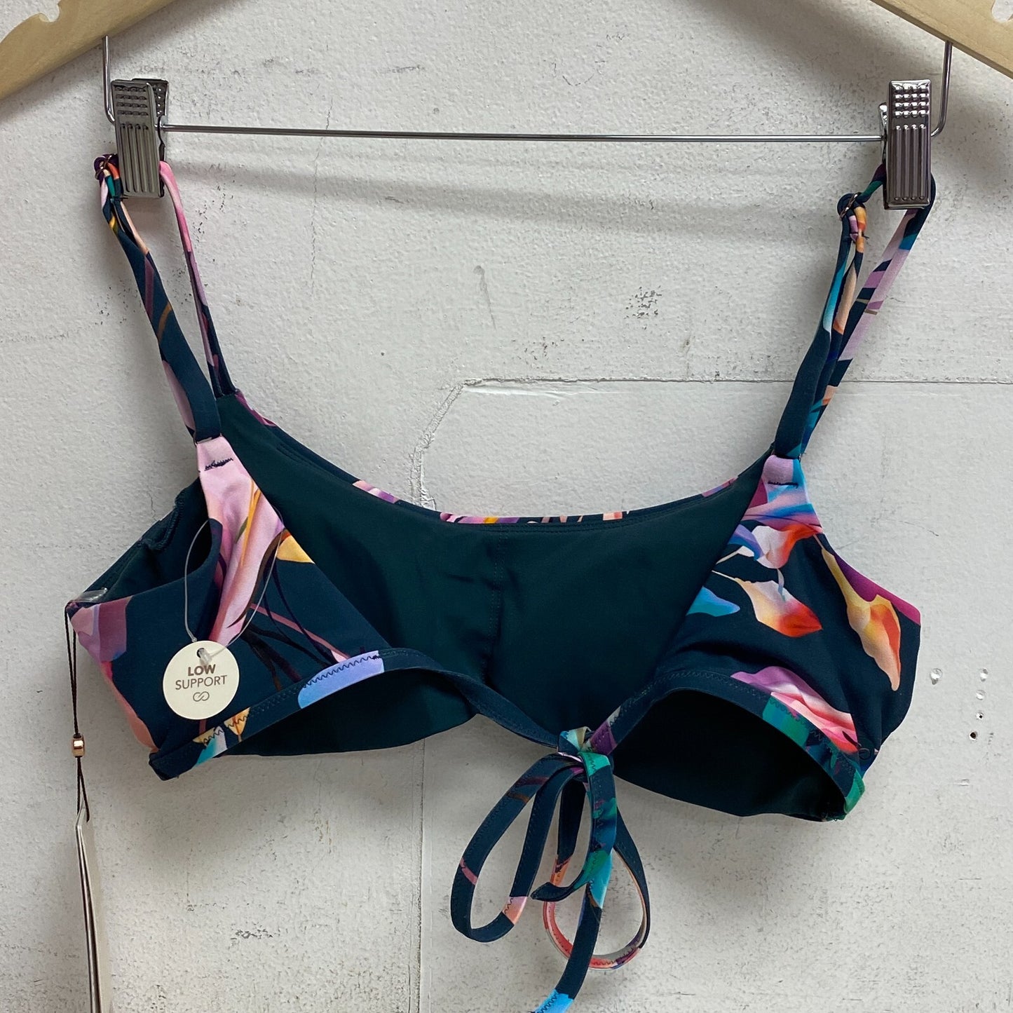 CALIA Women's Tie Back Bikini Top Aqua Floral  Multicolor  WSA23200PRT