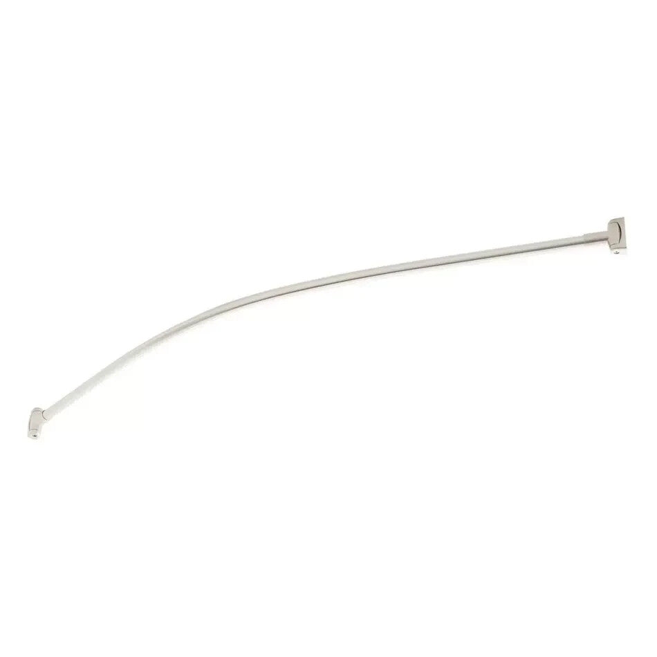 Signature Hardware 60" Curved Solid Brass Shower Rod - Brushed Nickel