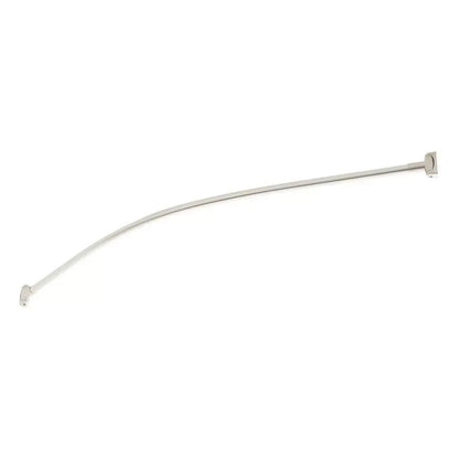 Signature Hardware 60" Curved Solid Brass Shower Rod - Brushed Nickel