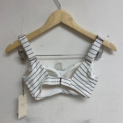 Calia Women's Power sculpt Swim Bikini Top Stripe White WSA22208PRT New!