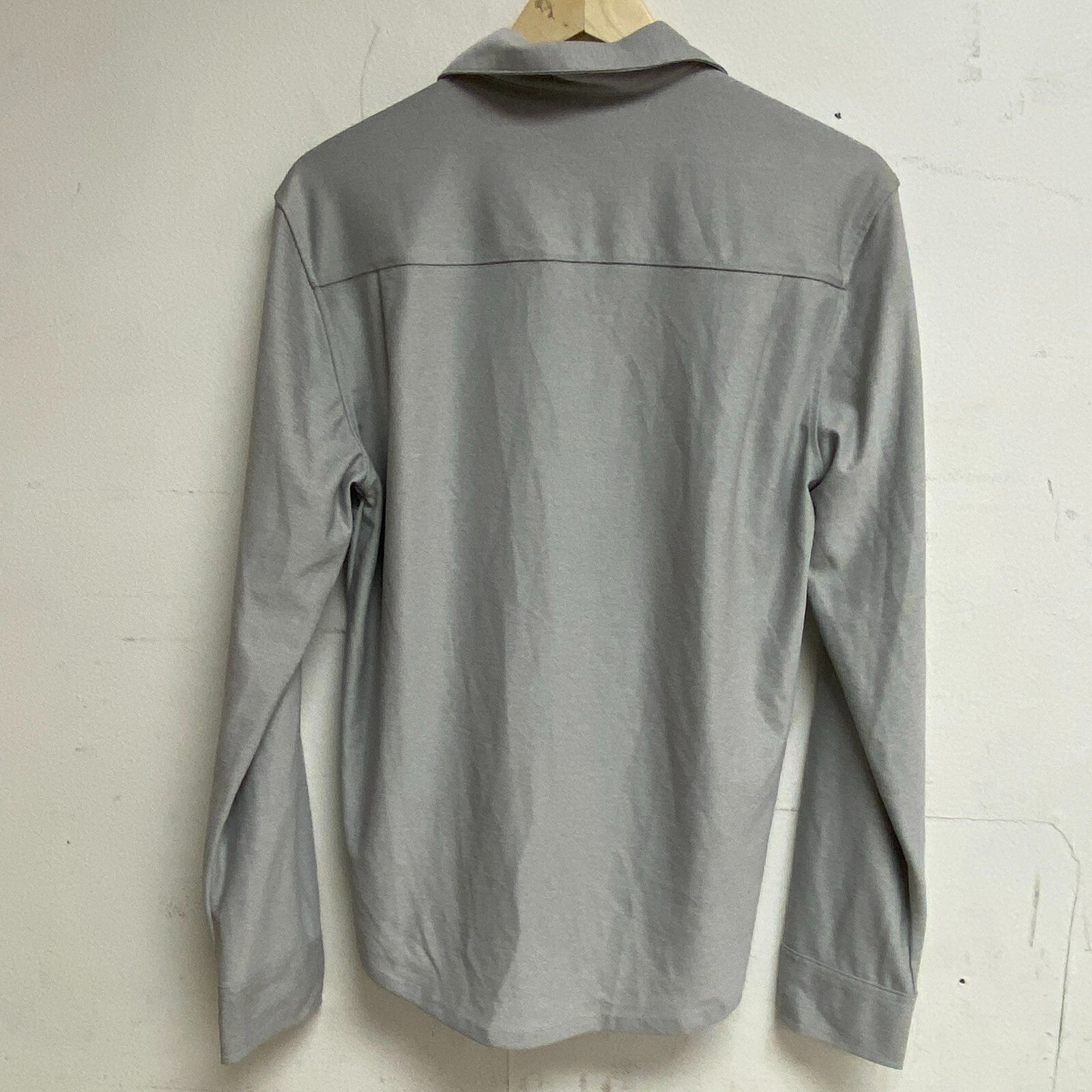 VRST Mens LS Button Down Shirt Silver Shadow Heather Collared MAX100322
