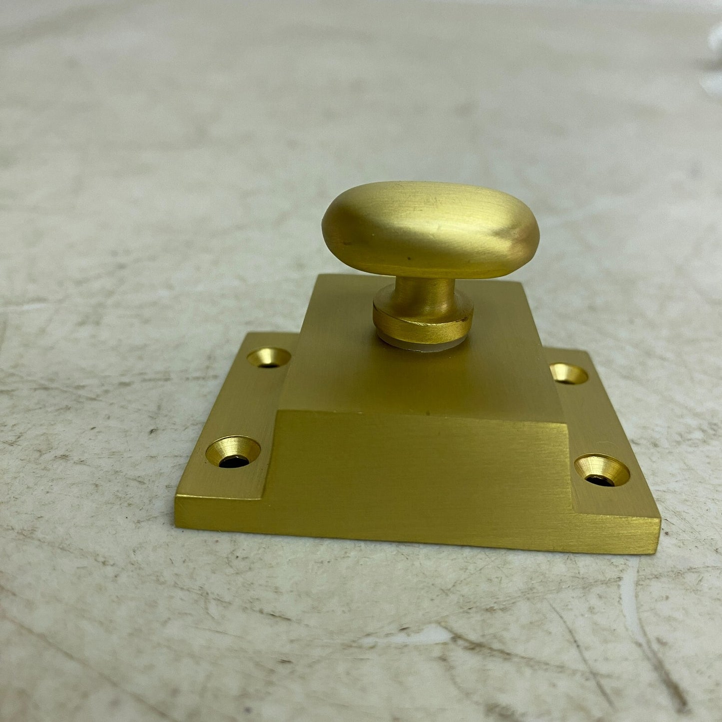 SIGNATURE HARDWARE PITKIN BRASS CABINET LATCHES WITH OVAL KNOB- SATIN BRASS