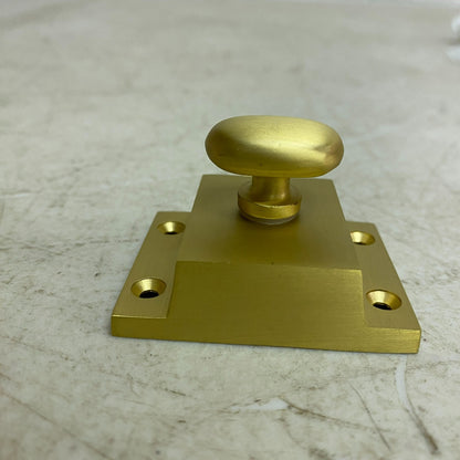 SIGNATURE HARDWARE PITKIN BRASS CABINET LATCHES WITH OVAL KNOB- SATIN BRASS