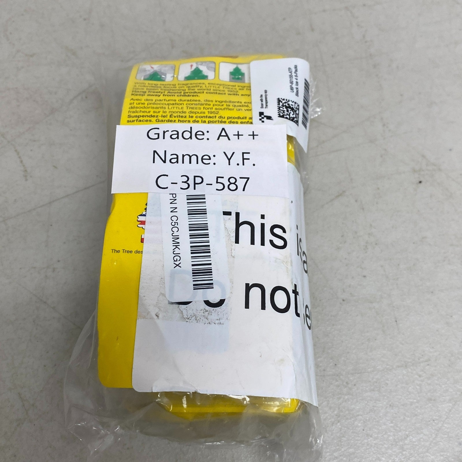 Little Trees Black Ice Hanging Car Air Freshener 6 Pack Set of 4 Long Lasting