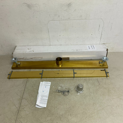 Signature Hardware 32" Cohen Linear Tile-In Shower Drain - Polished Brass