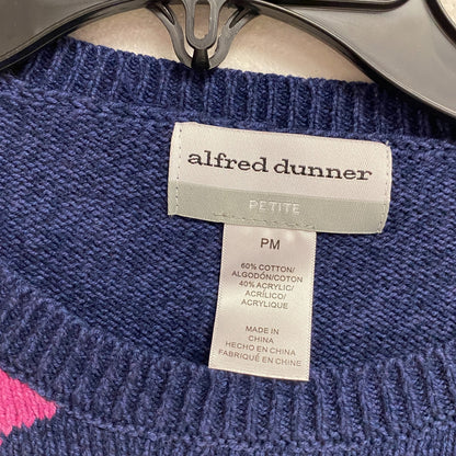 Alfred Dunner Women's Lake Placid Colorblock Crewneck Sweater Szie PM Color Navy