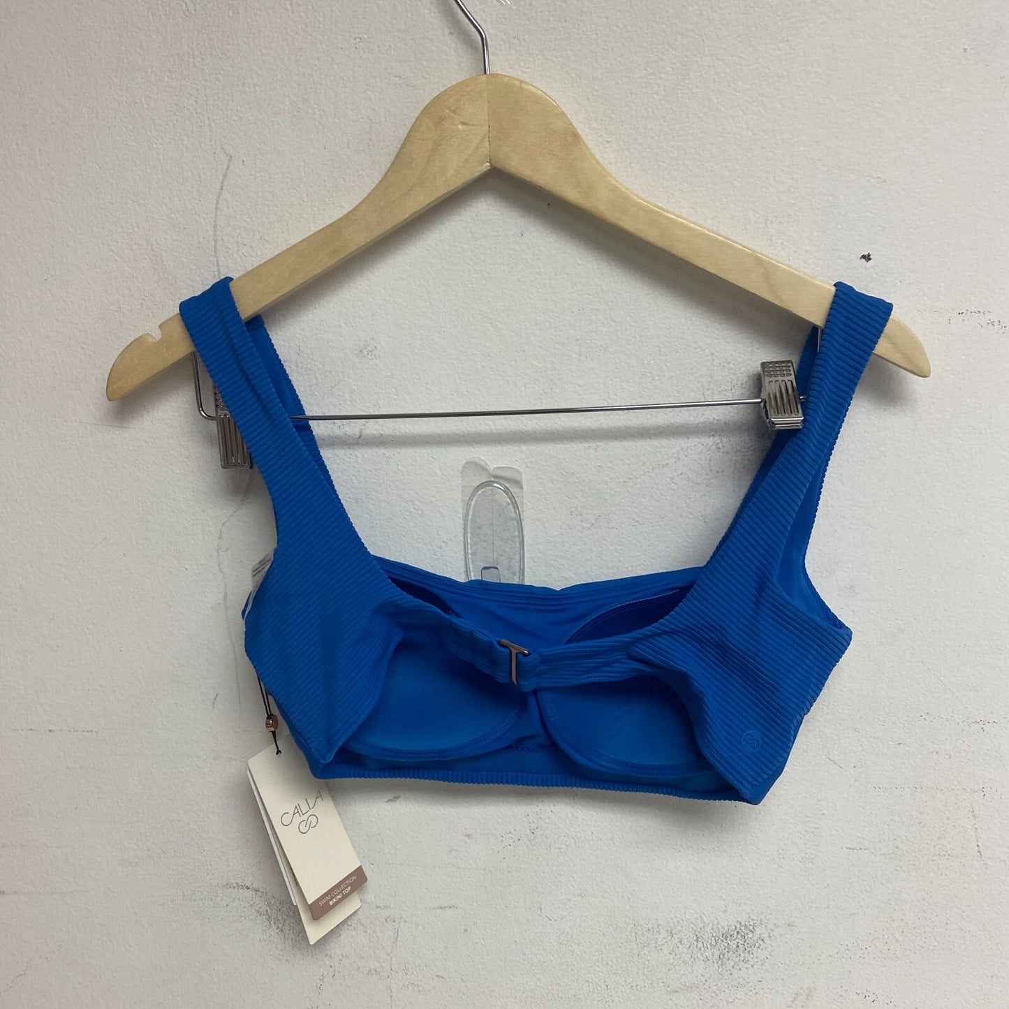 Calia Women's Swim Bikini Top Seamed Square Neck Top ROYAL BLUE WSA23209R New!