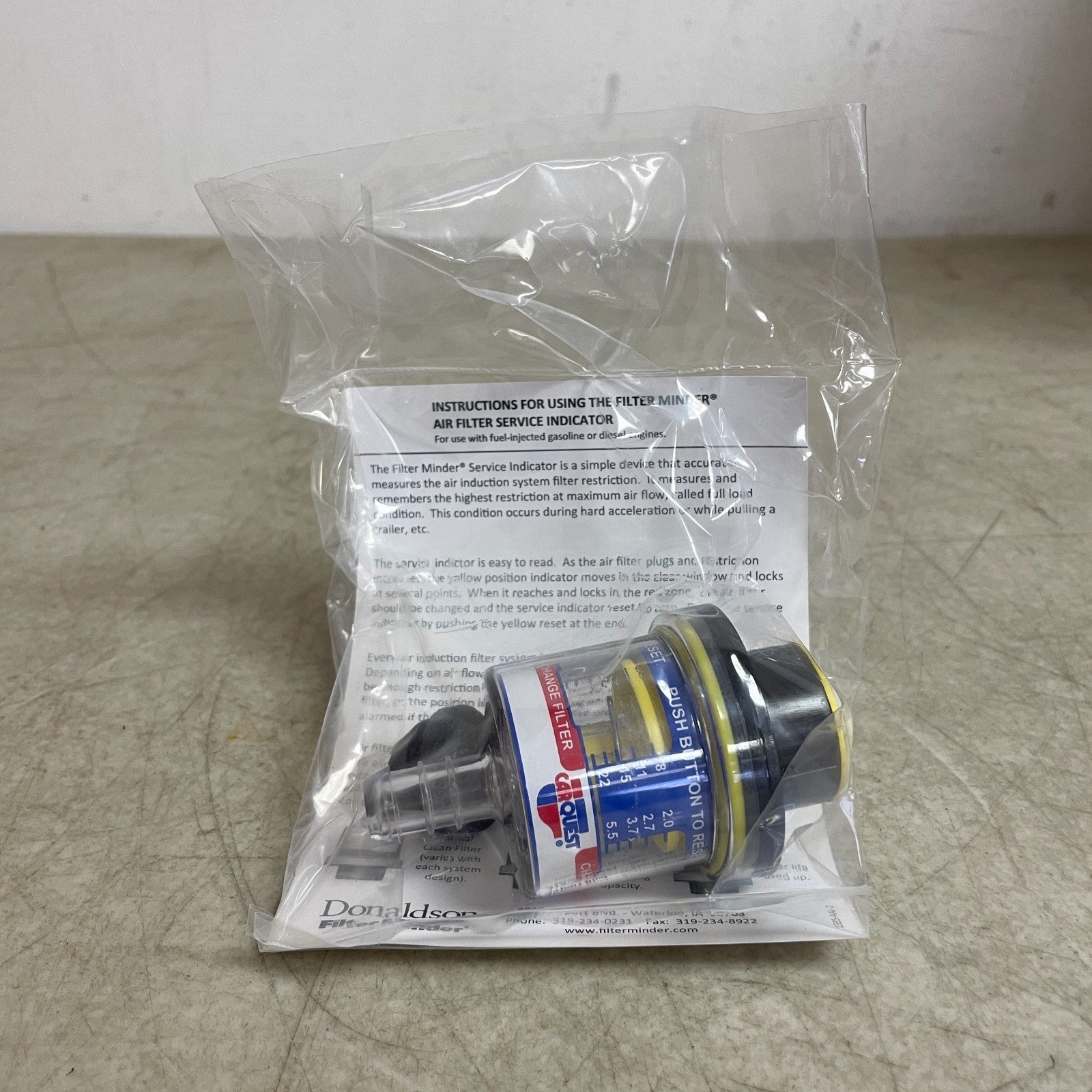 Carquest 89801 Air Filter Service Gauge Direct Mount 1/8″ NPT