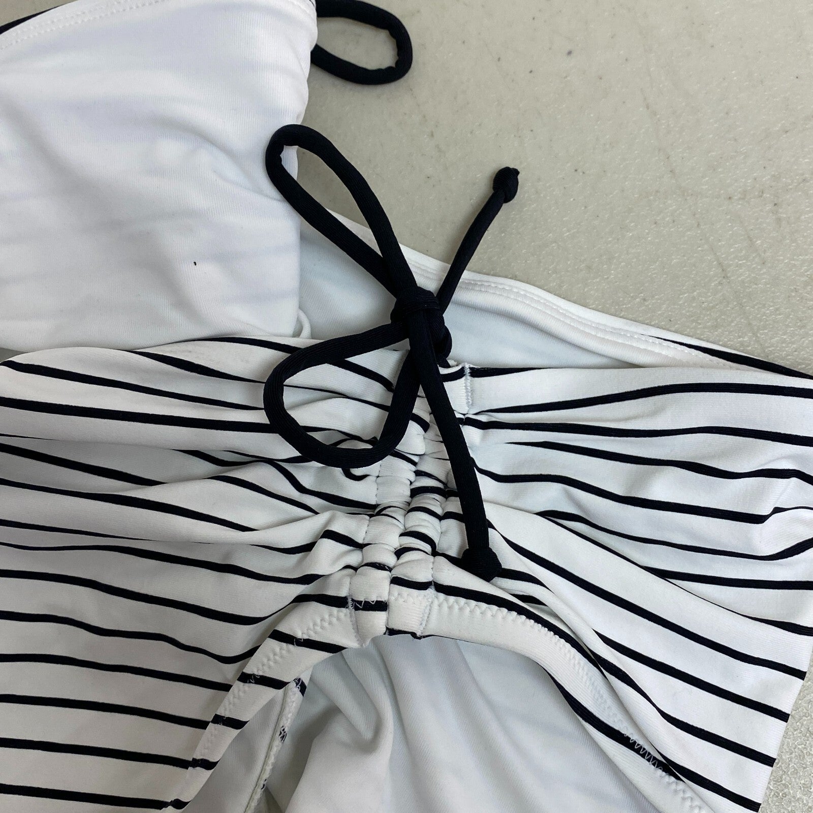 Calia Womens Ruched Bottom Simple Stripe Black/White Stylish Trendy WSA20402PRTX