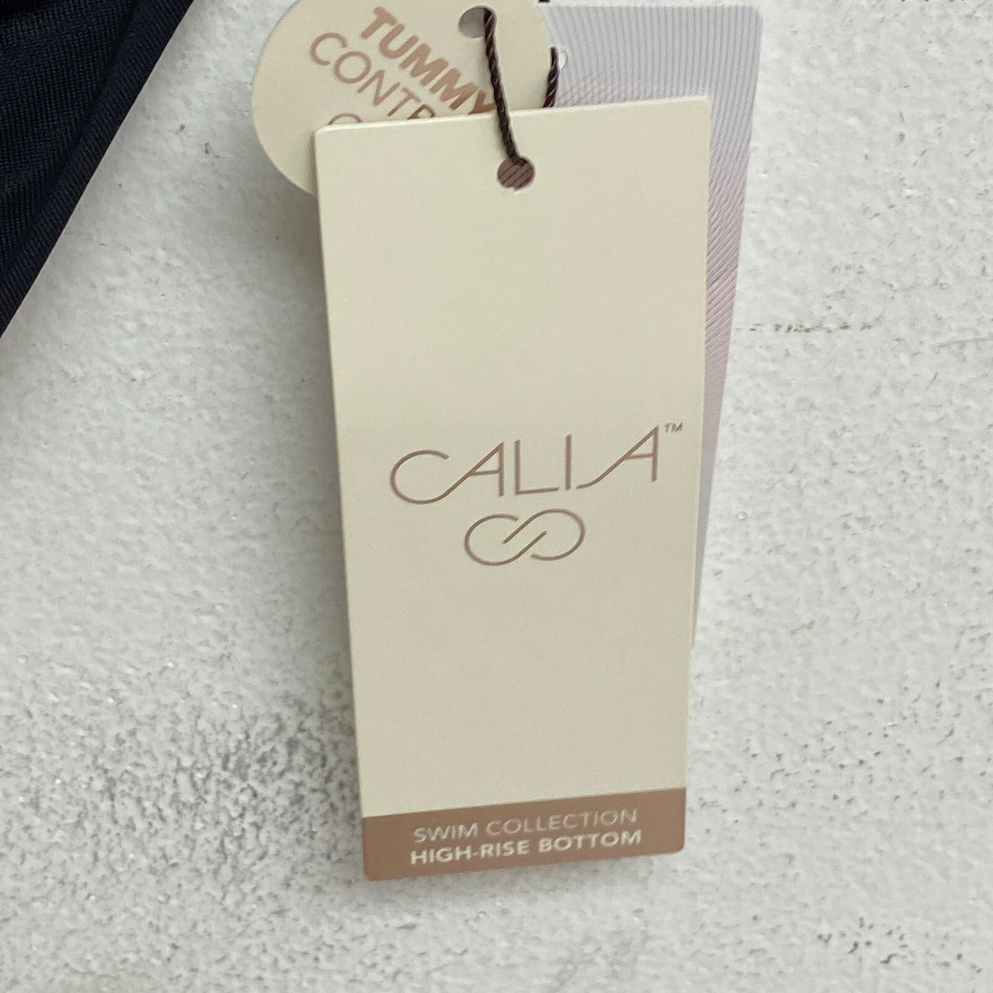 CALIA Women's Swim Collection High Rise Shirred V Front Bottom Black WSA23407