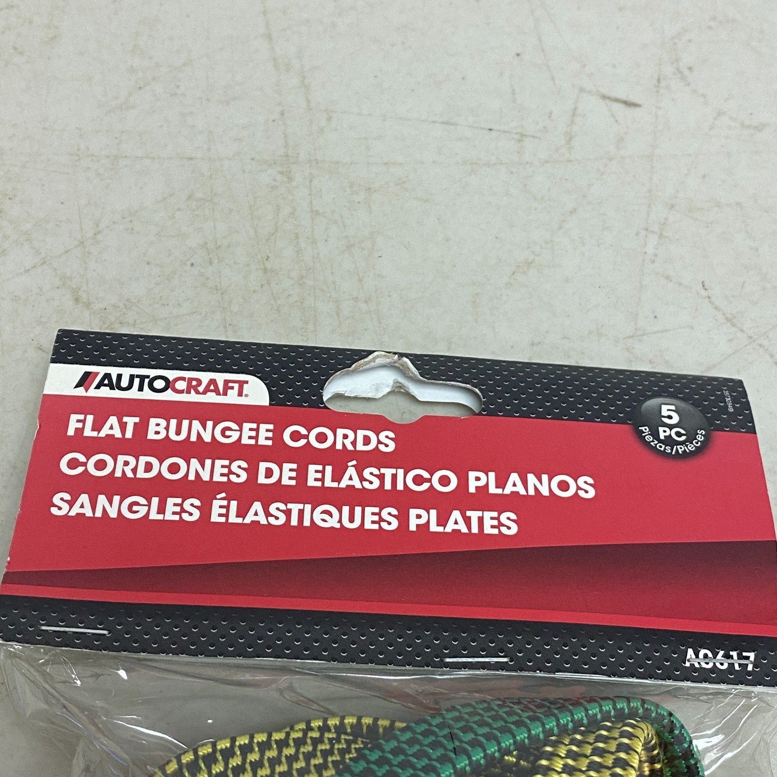 Autocraft AC617 5-Pack Heavy-Duty Flat Bungee Cords with Hooks 24 in