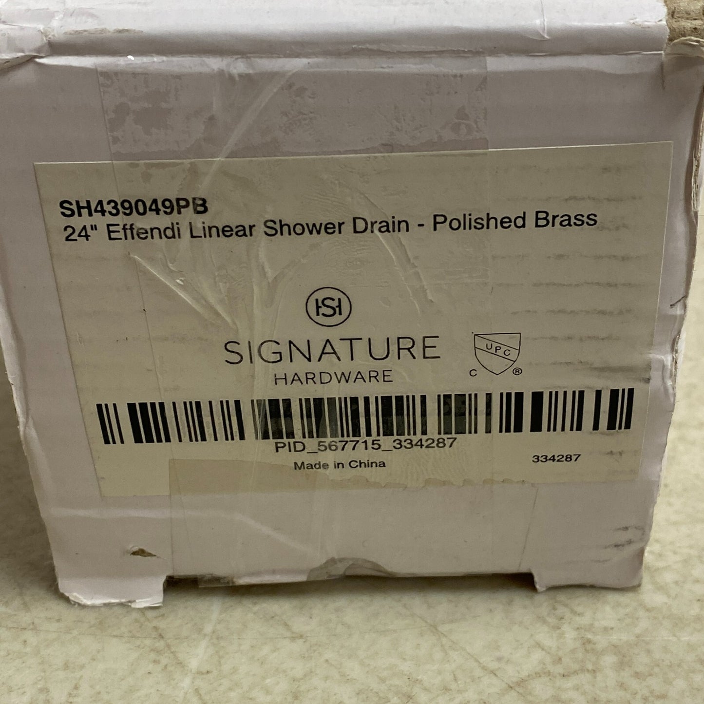 Signature Hardware 24" Effendi Linear Shower Drain - Polished Brass