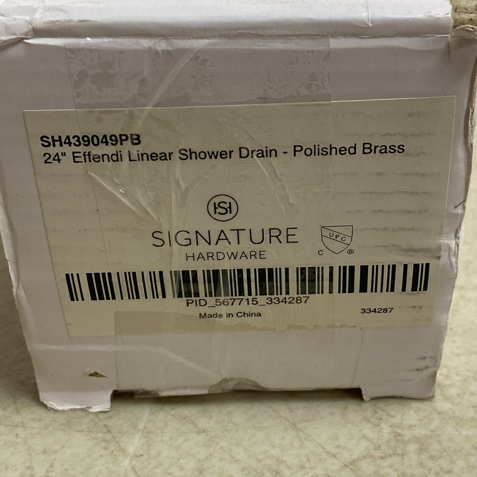 Signature Hardware 24" Effendi Linear Shower Drain - Polished Brass