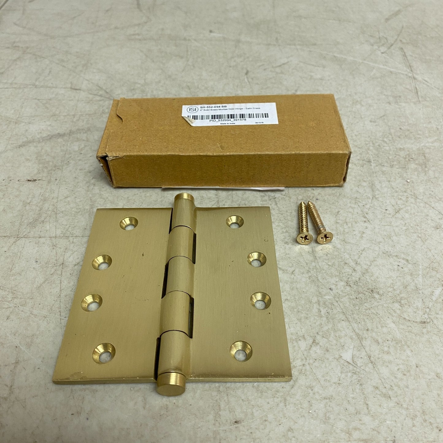 Signature Hardware 4" Solid Brass Mortise Door Hinge - Satin Brass