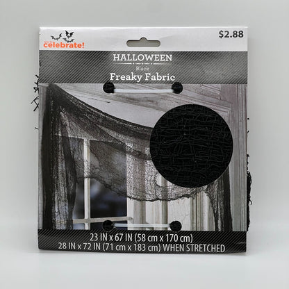Halloween - Way to Celebrate - FREAKY FABRIC - Black - (23" x 67") ~ New
