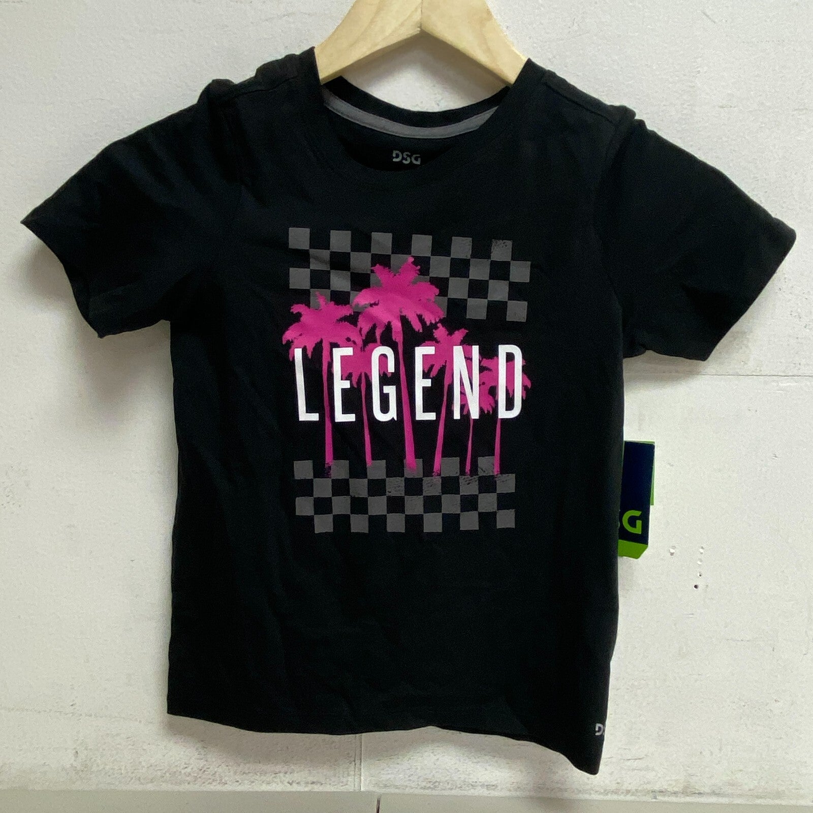 DSG Youth Solid Cotton Graphic Tee Legend Grid Black Short Sleeve DAB21108