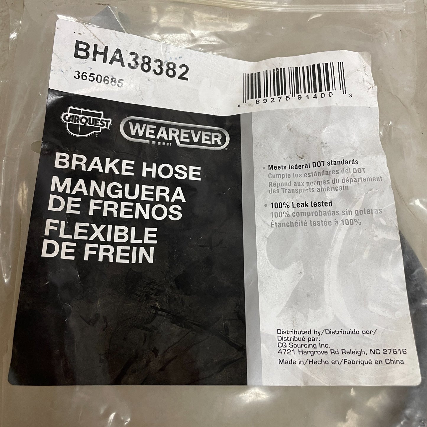 Carquest Wearever BHA38382 Brake Hose Assembly with Copper Washers & Guards