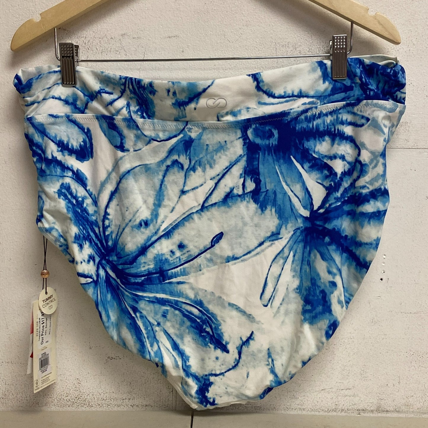 Calia Women's High Rise Twist Front Bottom Floral Flourish Blue WSA22401PRT