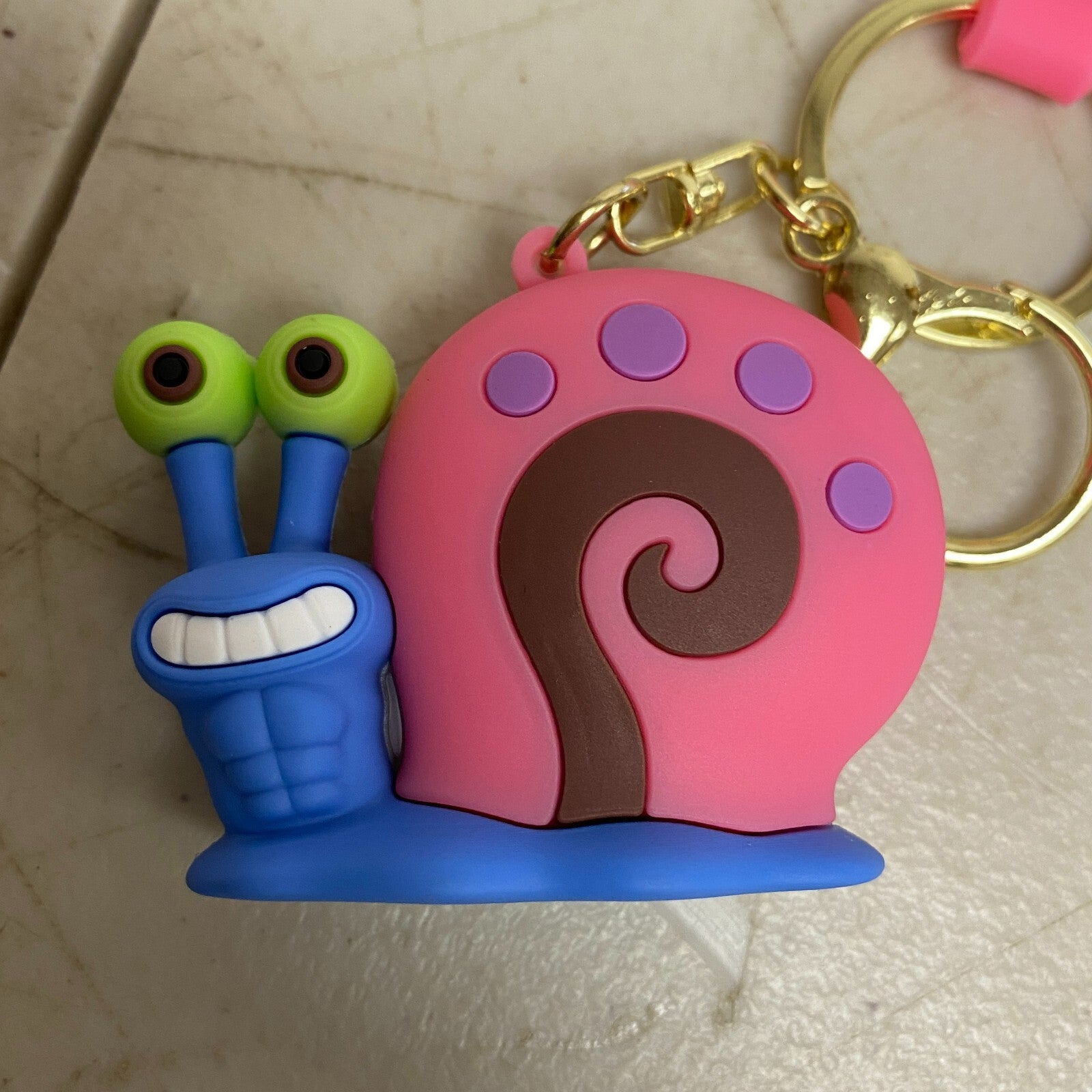 Assorted Silicone Spongebob Squarepants Keychain Gary The Snail Accessory