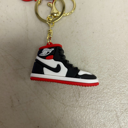 Assorted Silicone Air Jordan 1 Black and Red Keychain Accessory