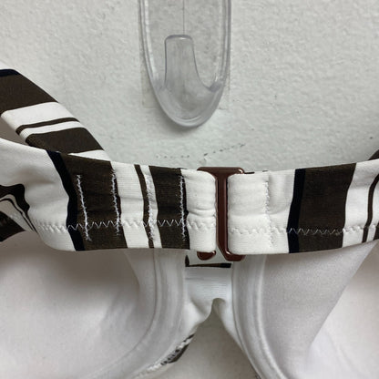 Calia Women's Tie Back Bikini Top Variegated Stripe White/Brown WSA23200PRT