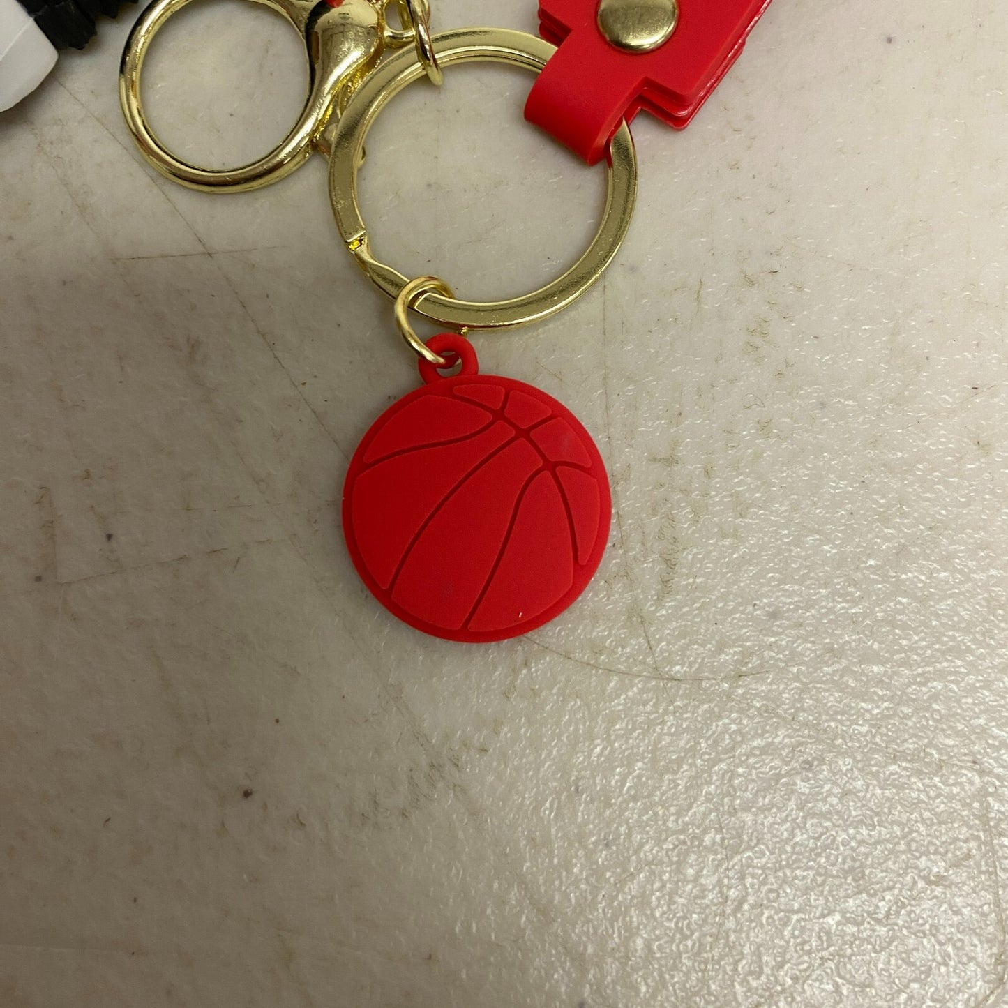 Assorted Silicone Air Jordan 1 Black and Red Keychain Accessory